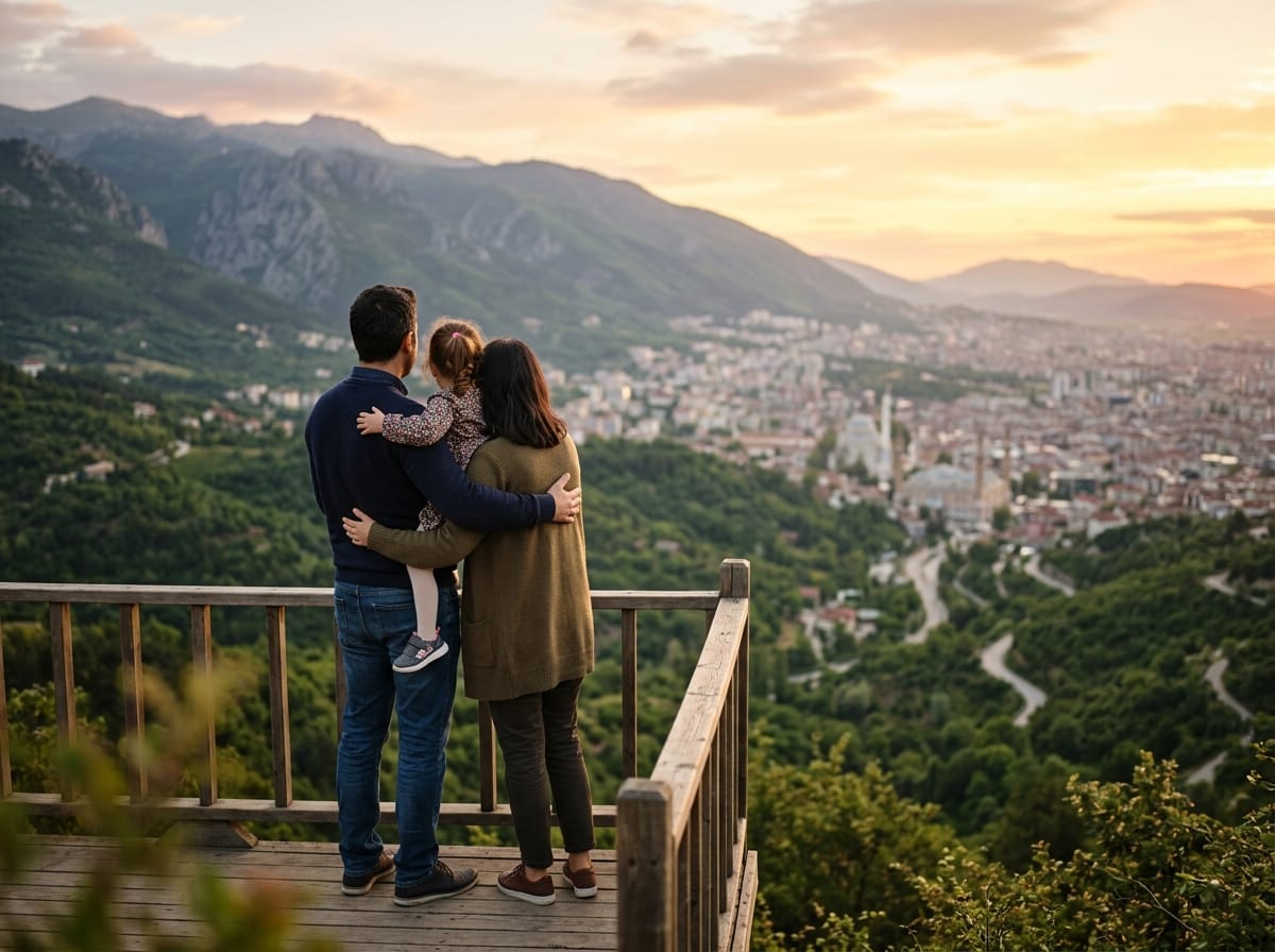 Bingöl manzarasına bakan mutlu aile — satılık ve kiralık ev